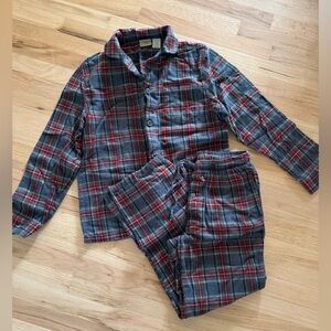 L.L. Bean Gray and Red Plaid Pajama Set